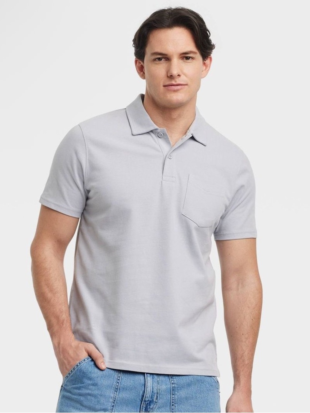 Goodfellow & Co Light Gray Polo with Chest Pocket